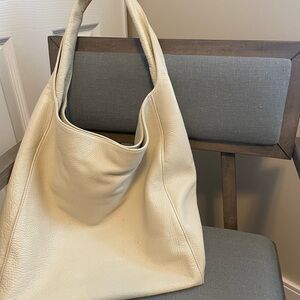 Cream Hobo Bag with Spacious Design and Slouchy Style